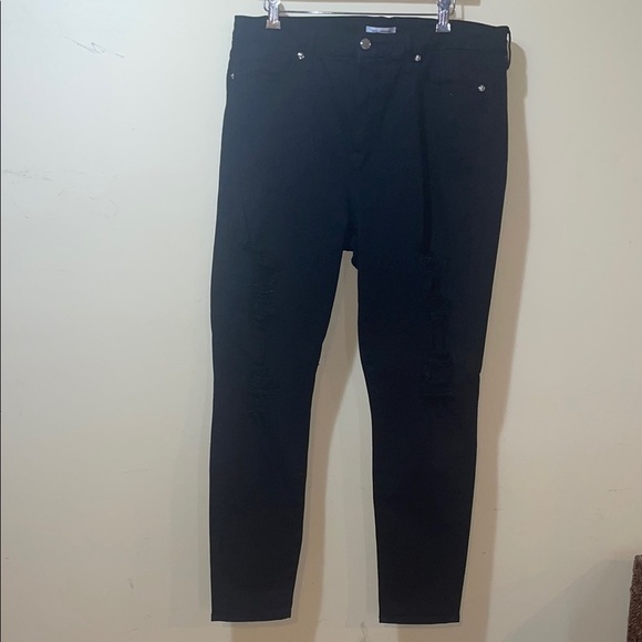 Womens Good American Good Legs Distressed Jeans Black Plus Size - Picture 2 of 7